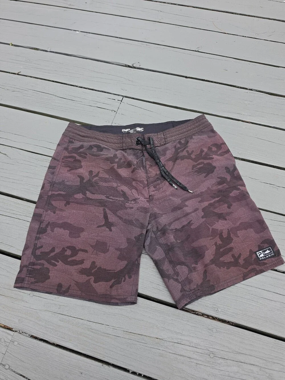 Pelagic High Performance Camo Board Swim Fishing Shorts 34
